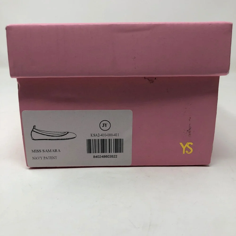 Yosi Samra‎ Ballet Flats Girls 3Y Kids Navy Patent Miss Samra Foldable Shoes